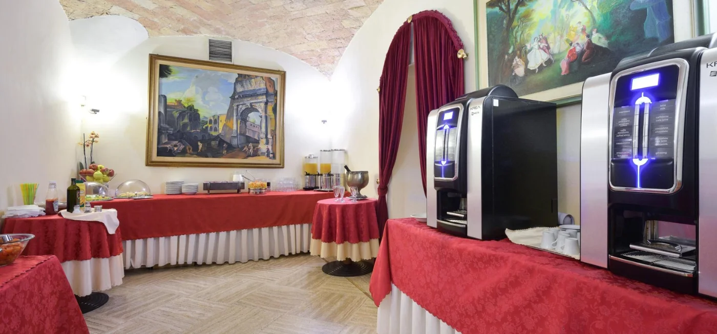 Breakfast area view of Gambrinus Hotel Rome, Italy
